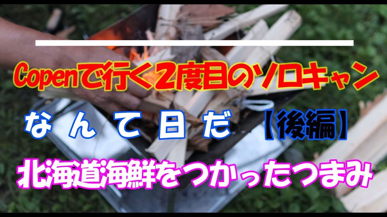 コペンで行くソロキャン＃2　なんて日だ【後編】～北海道海鮮を使ったツマミ～