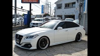 22クラウンHYBRID 658万円 Jユニットエアロ WORKジスタンス20AW TEIN車高調 ローダウン RSアドバンス 2018年 2万8千km 3500㏄ TOYOTA カスタム例