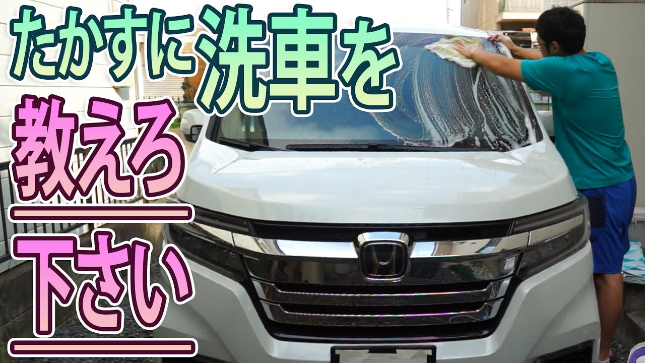 【ステップワゴン】洗車！6ヵ月ぶり！ボディーコートしてないから落ちない…