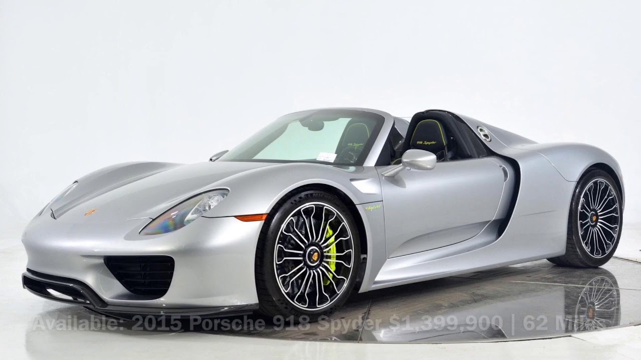 AVAILABLE  2015 Porsche 918 Spyder $1,399,900 | 62 Miles | Staggfit