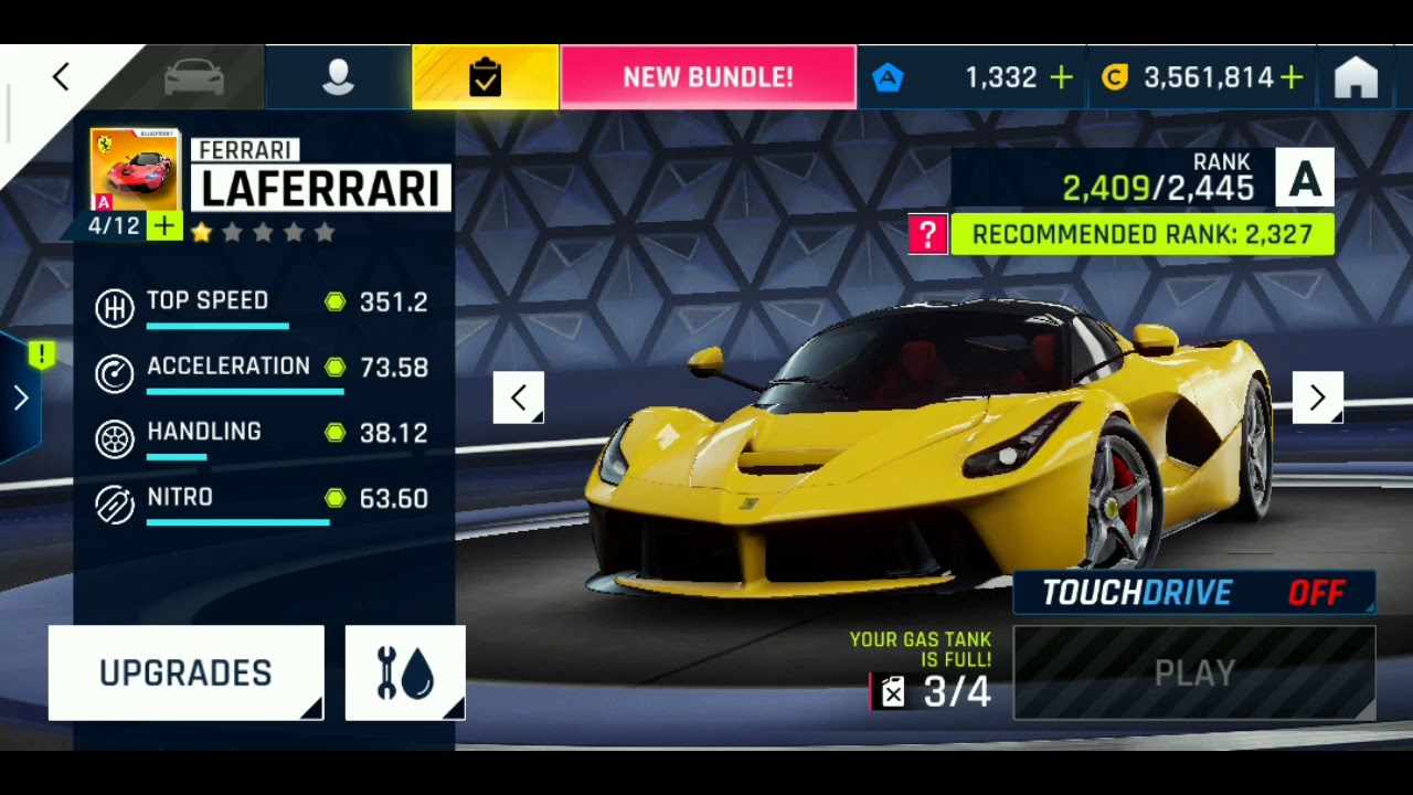 Asphalt 9 career mode (Ferrari LaFerrari)