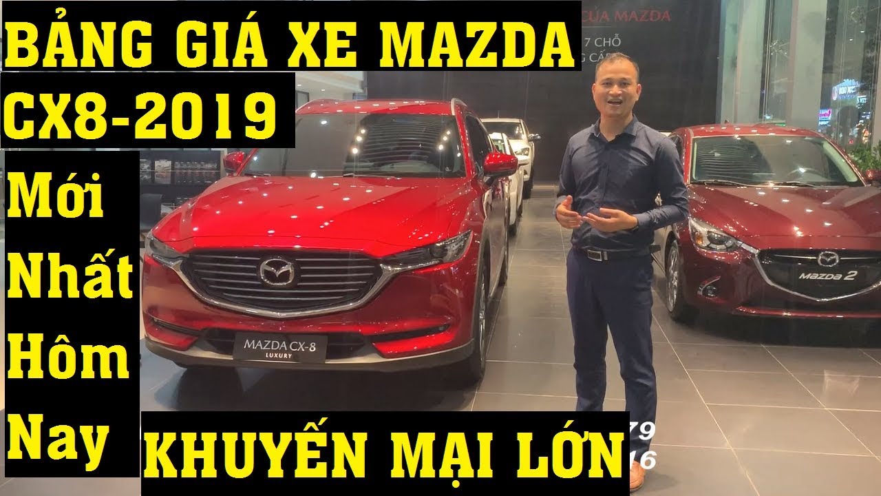 ✅Bảng Giá Xe Mazda CX8 Model 2019 Màu Đỏ Xe 7 Chỗ Khuyến Mại Chi Phí Lăn Bánh,Trả Góp 300 Mua Triệu
