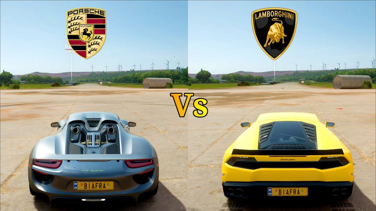 Drag Race Porsche 918 Spyder Vs Lamborgini Huracan | Forza Horizon 4