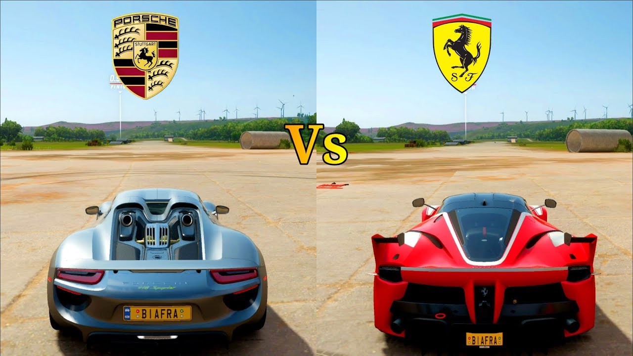Drag Race: Porsche Spyder 918 Vs Ferrari Fxx | Forza Horizon 4