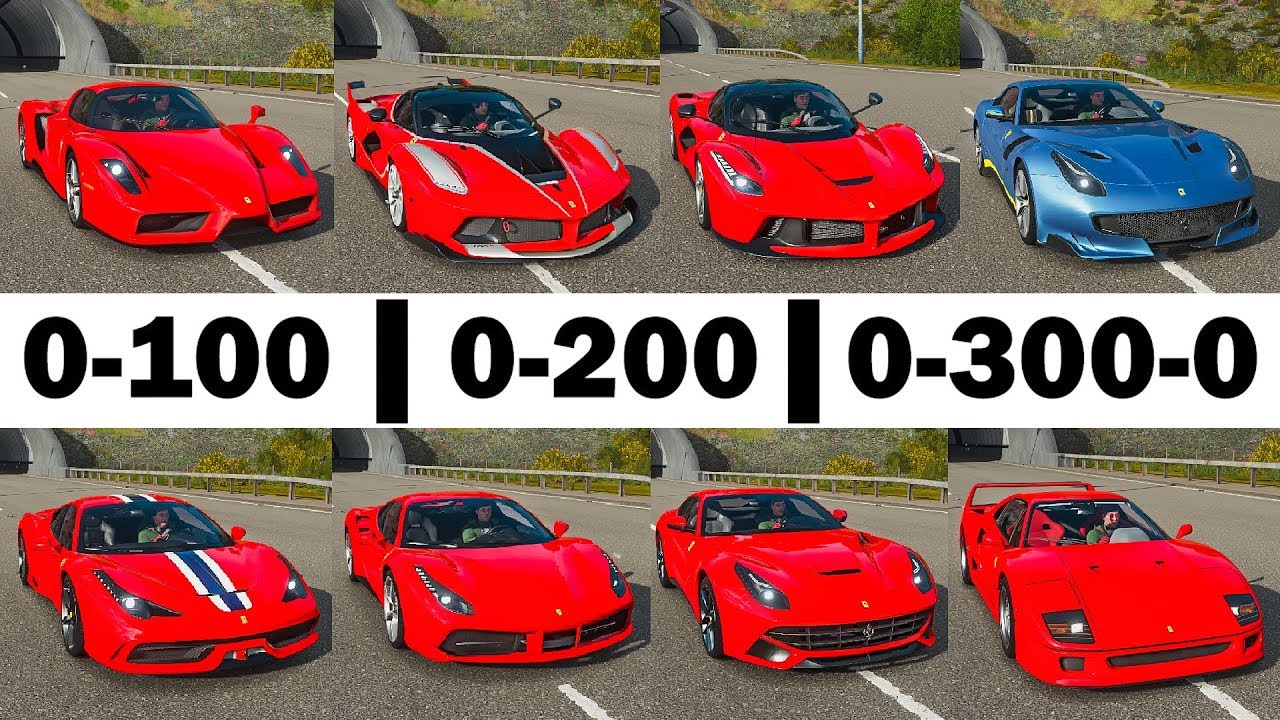 FH4 Acceleration Battle | Ferrari Laferrari, FXXK, 488 GTB, 458 S, F12 TDF, F12, Enzo & F40!