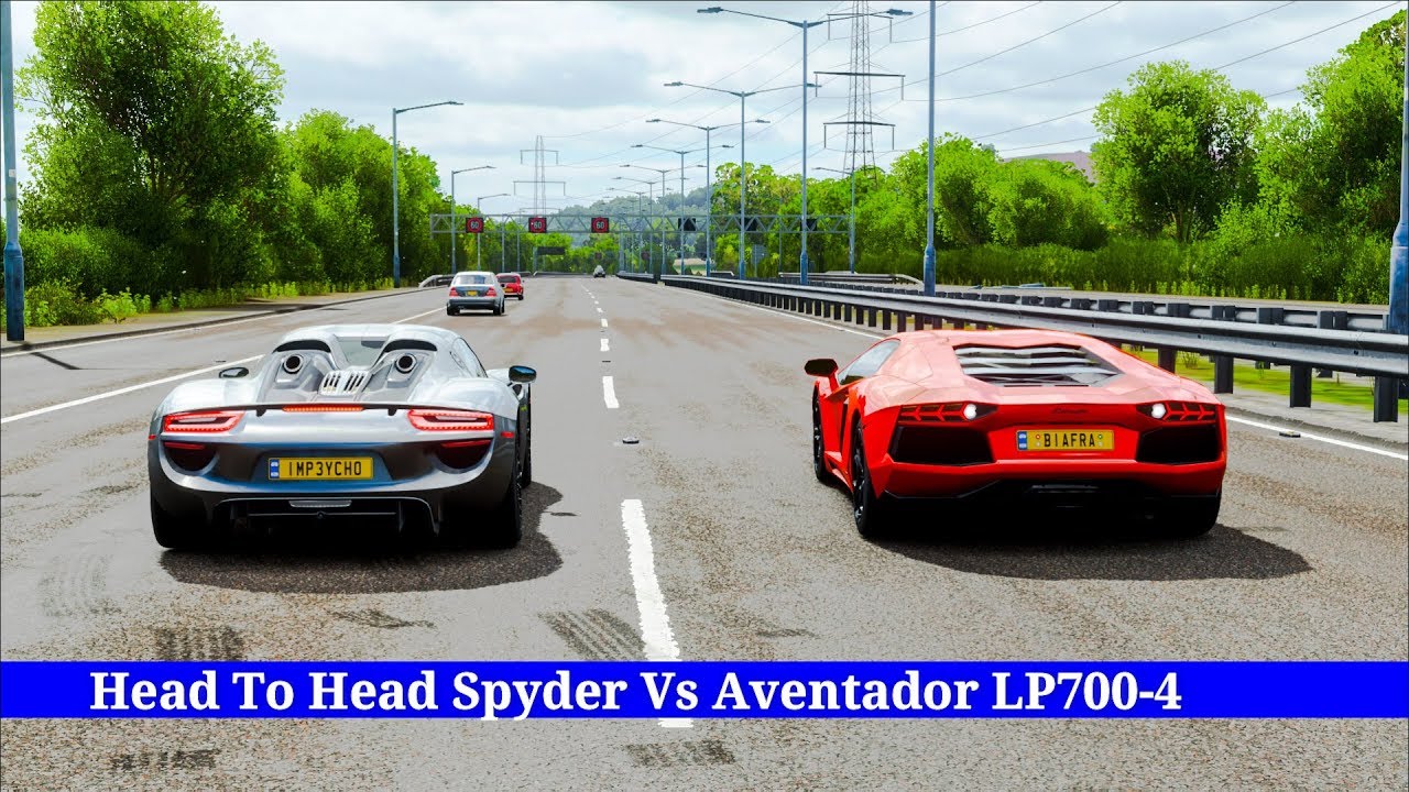 Forza Horizon 4 Drag Race Porsche Spyder 918 Vs Lamborghini Aventador