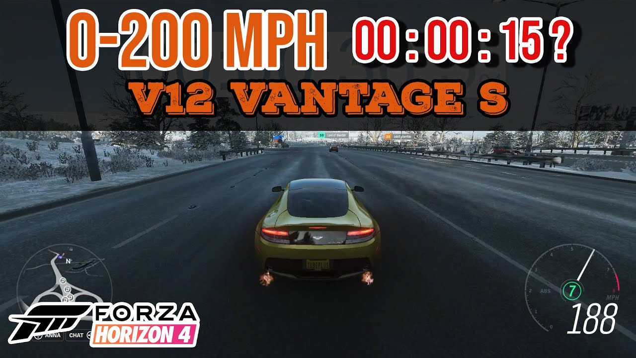 Forza Horizon 4 V12 Vantage S Aston Martin 0-200 mph Manual Mode Using Logitech G29