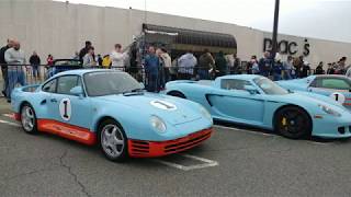 GULF BLUE 1988 PORSCHE 959 2005 PORSCHE CARRERA GT 2015 PORSCHE 918 SPYDER @ CARS n CAFFE