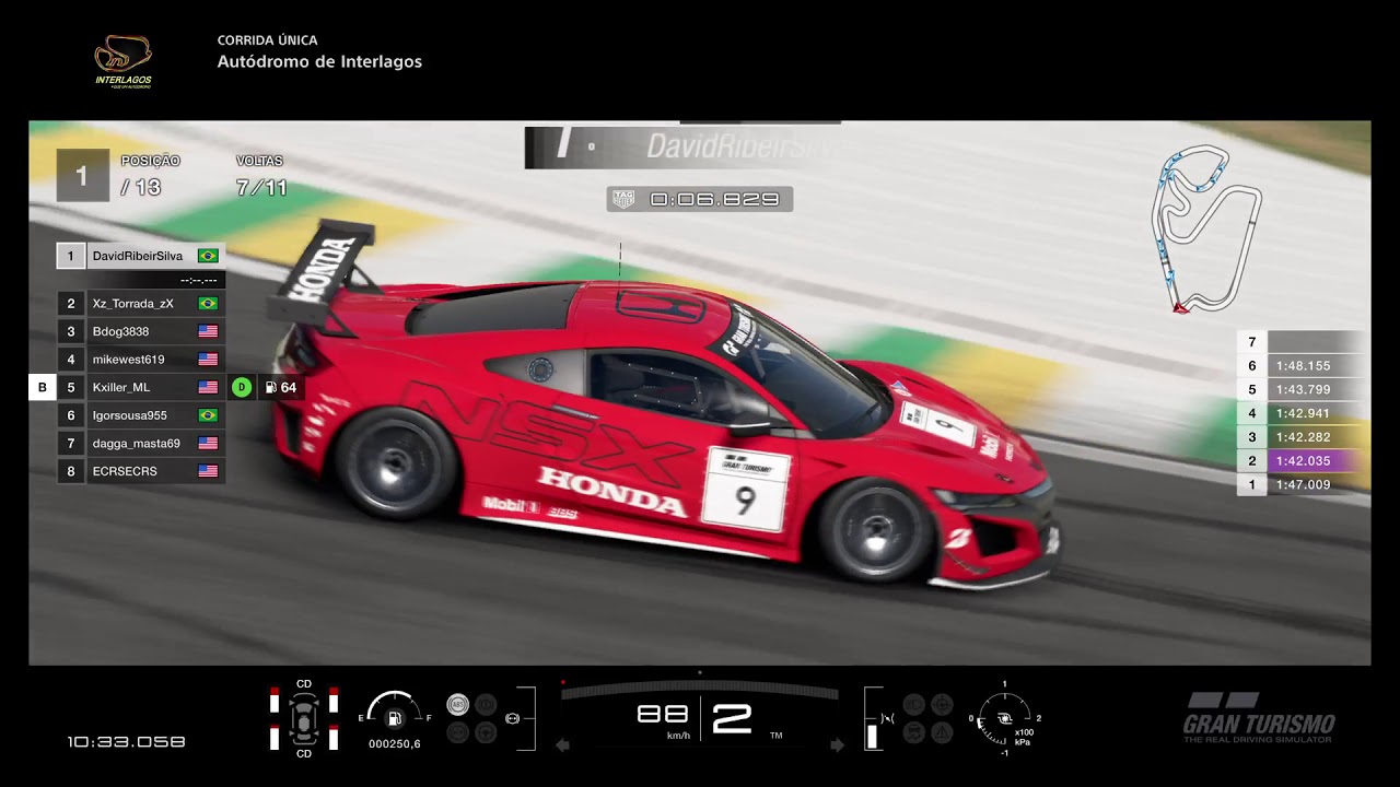 Gran Turismo®SPORT  Interlagos Corrida Diária Honda NSX GR.4 Replay