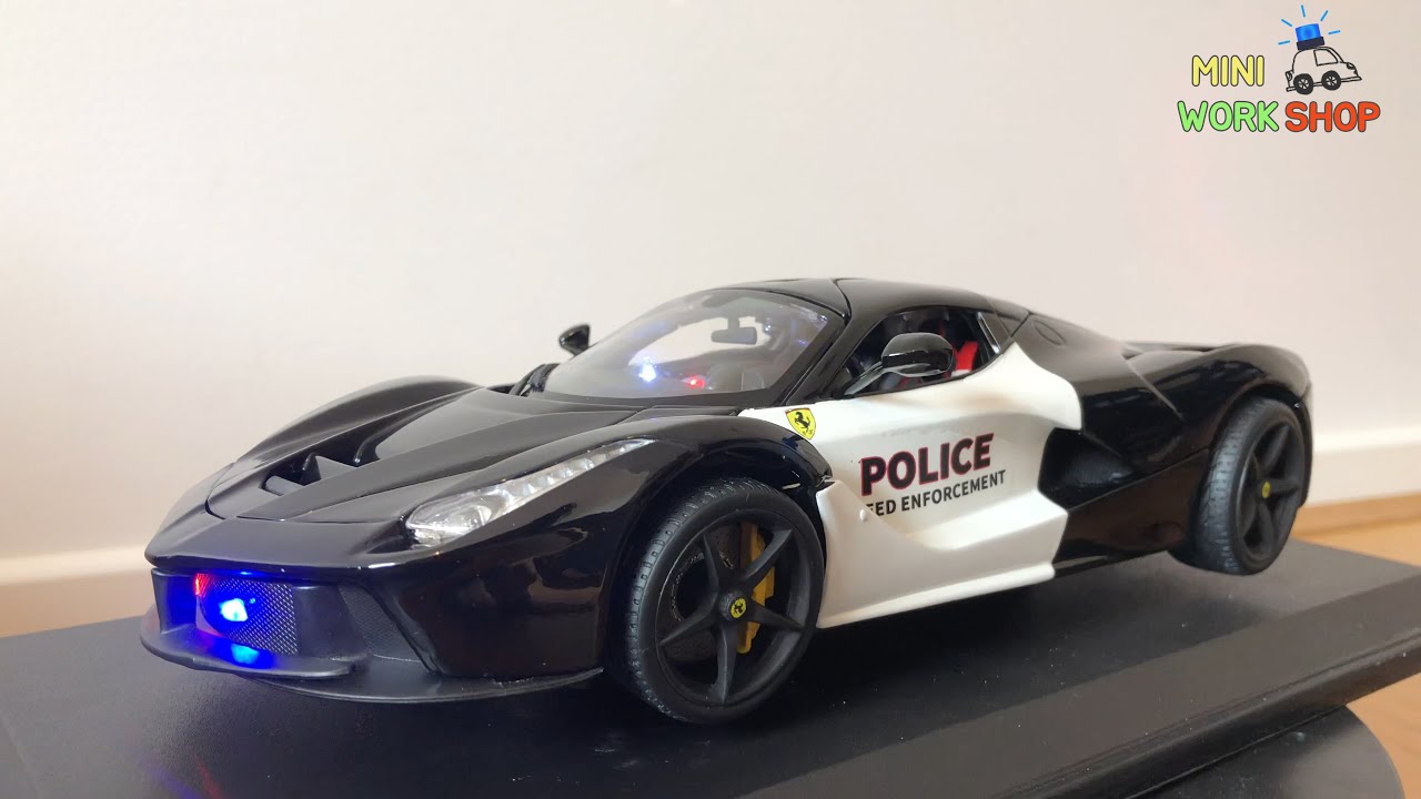 How To Customize A Laferrari 1/18 Scale Model To A Super Police Car! - Restoration and LED lighting