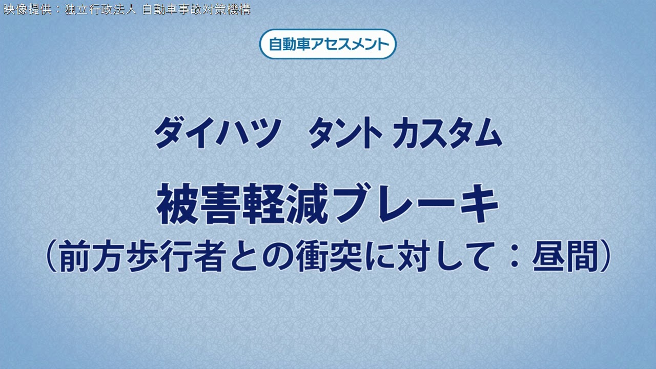 JNCAP2019予防安全性能評価試験・ダイハツ「タント」