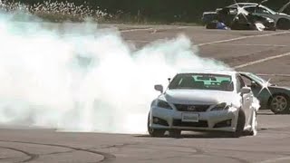 ◆Lexus DRIFT!! ④◆ パイロン吹っ飛ばしながら全開ドリフト〔ISF V8 460ps〕