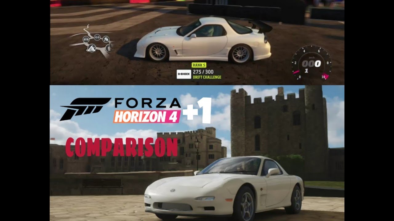 MAZDA RX7 COMPARISON IN FORZA HORIZON 1 AND 4