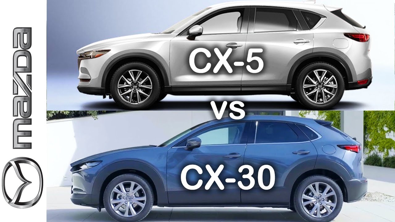 Mazda CX-30 vs Mazda CX-5, CX-5 vs CX-30 visual compare