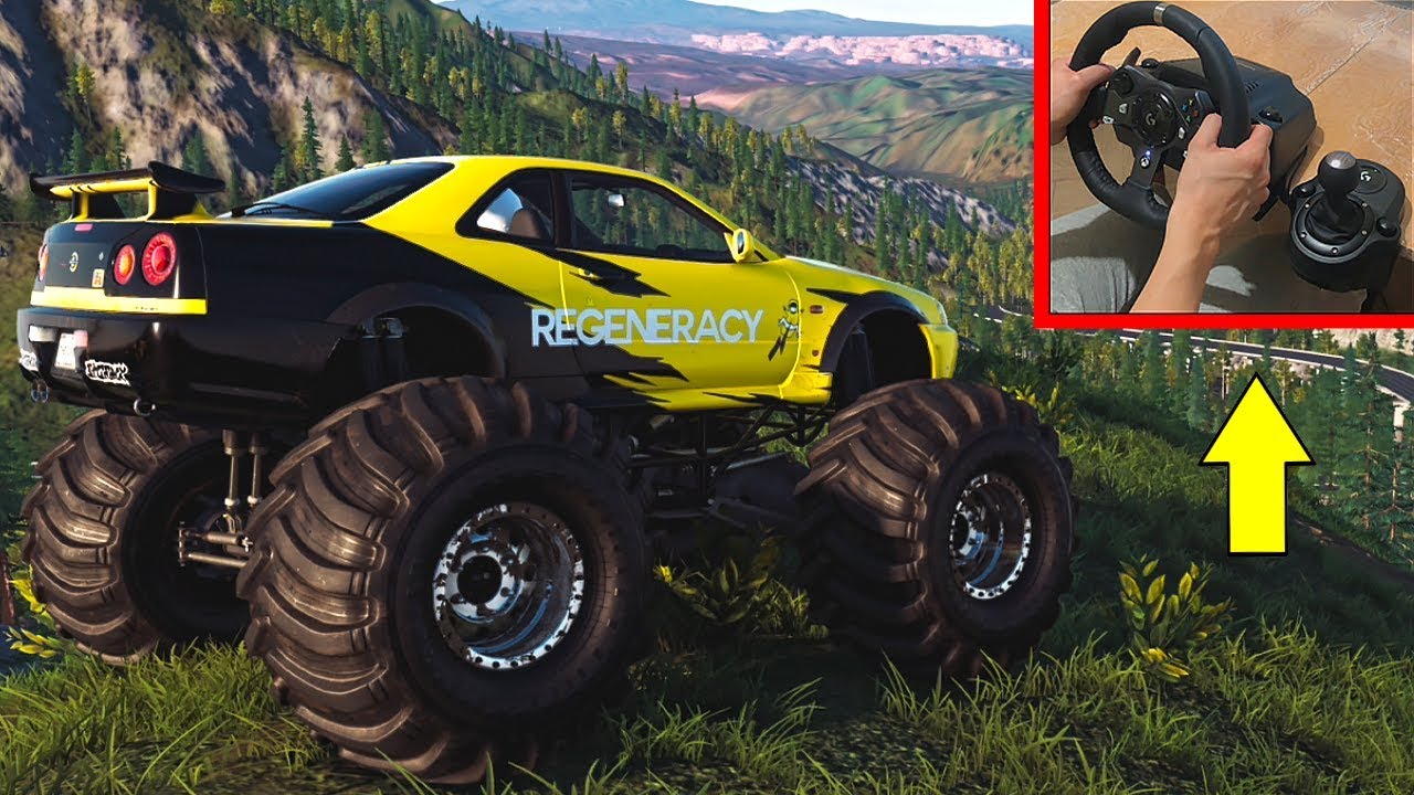 Monster truck Nissan GTR R34 | Steering Wheel Gameplay | The Crew 2