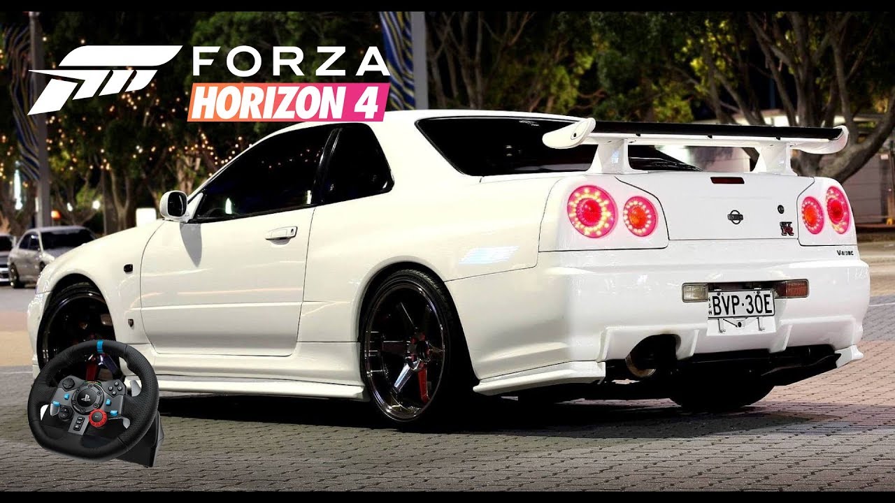 Nissan GTR R34 – Forza Horizon 4 | Gameplay | G29 Realistic Driving [4K60FPS] #16