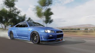 Nissan R34 Skyline GT-R Driving on Rain – Forza Horizon 3