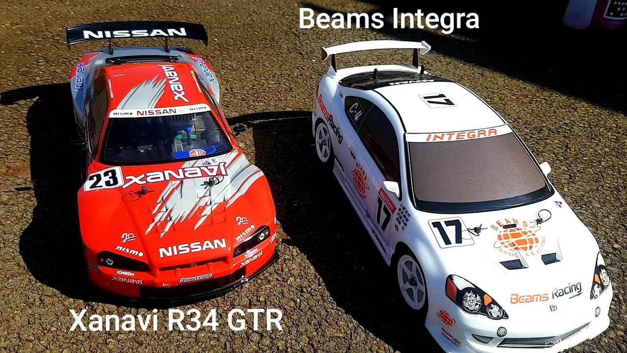 RC Nissan R34 GTR, Honda Type R, Tamiya race cars @ Wynnum RC track