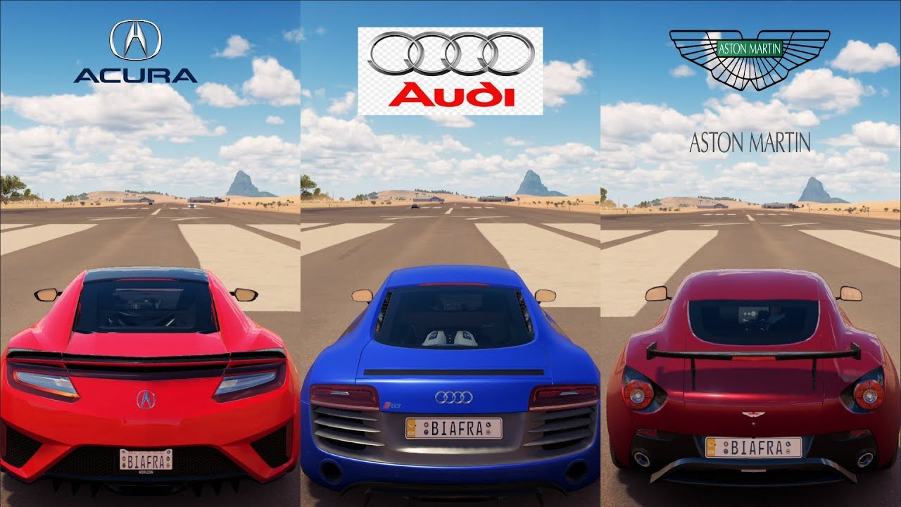 Speed Battle: Acura Nsx Vs Audi R8 Coupe V10 Vs Aston Martin V12 Zagato | Forza Horizon 3