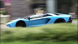 大阪御堂筋でV12サウンドを響かせる ランボルギーニ アヴェンタドールSロードスター‼ Lamborghini Aventador S LP 740-4 Roadstar