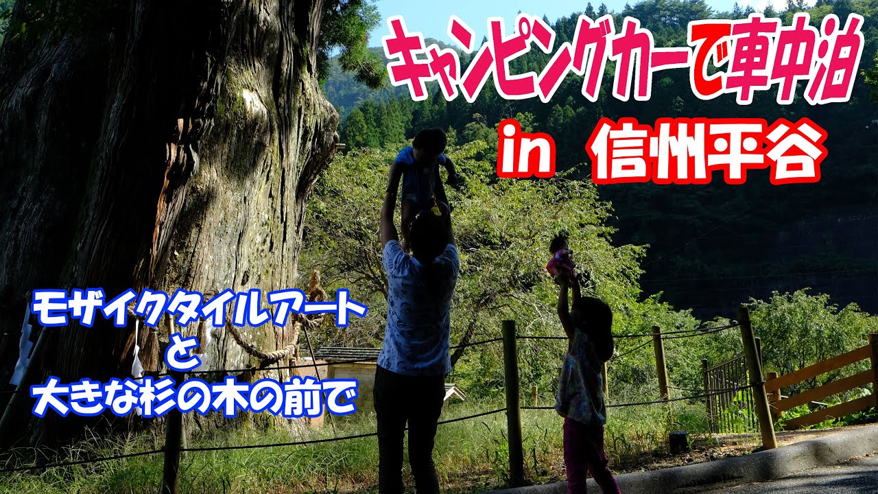 【キャンピングカー】車中泊旅 in 信州平谷 モザイクタイルミュージアムと月瀬の大杉