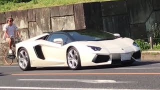 ランボルギーニ アヴェンタドール ロードスター in東京 明治神宮外苑 青山通り Lamborghini Aventador LP700-4 Roadstar