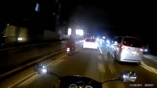 【バイク車載】幅寄せ、急ブレーキ。。殺人プリウスが酷すぎる。。免許はく奪しろよ。。。