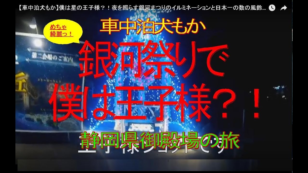 【車中泊犬もか】僕は星の王子様？！夜を照らす銀河まつりのイルミネーションと日本一の数の風鈴パラダイス