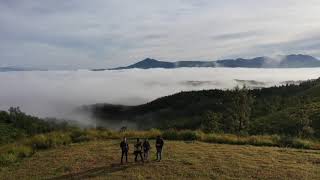 阿蘇　雲海　ドローン風景