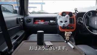 ねこパンチ車中泊。