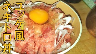 【車中泊キャンプ】ユッケ風ネギトロ丼と厚切り牛タン