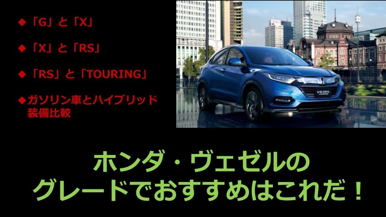 ホンダ・ヴェゼルのグレードでおすすめはこれだ！ガソリン車とハイブリッドの装備比較もしてみました！