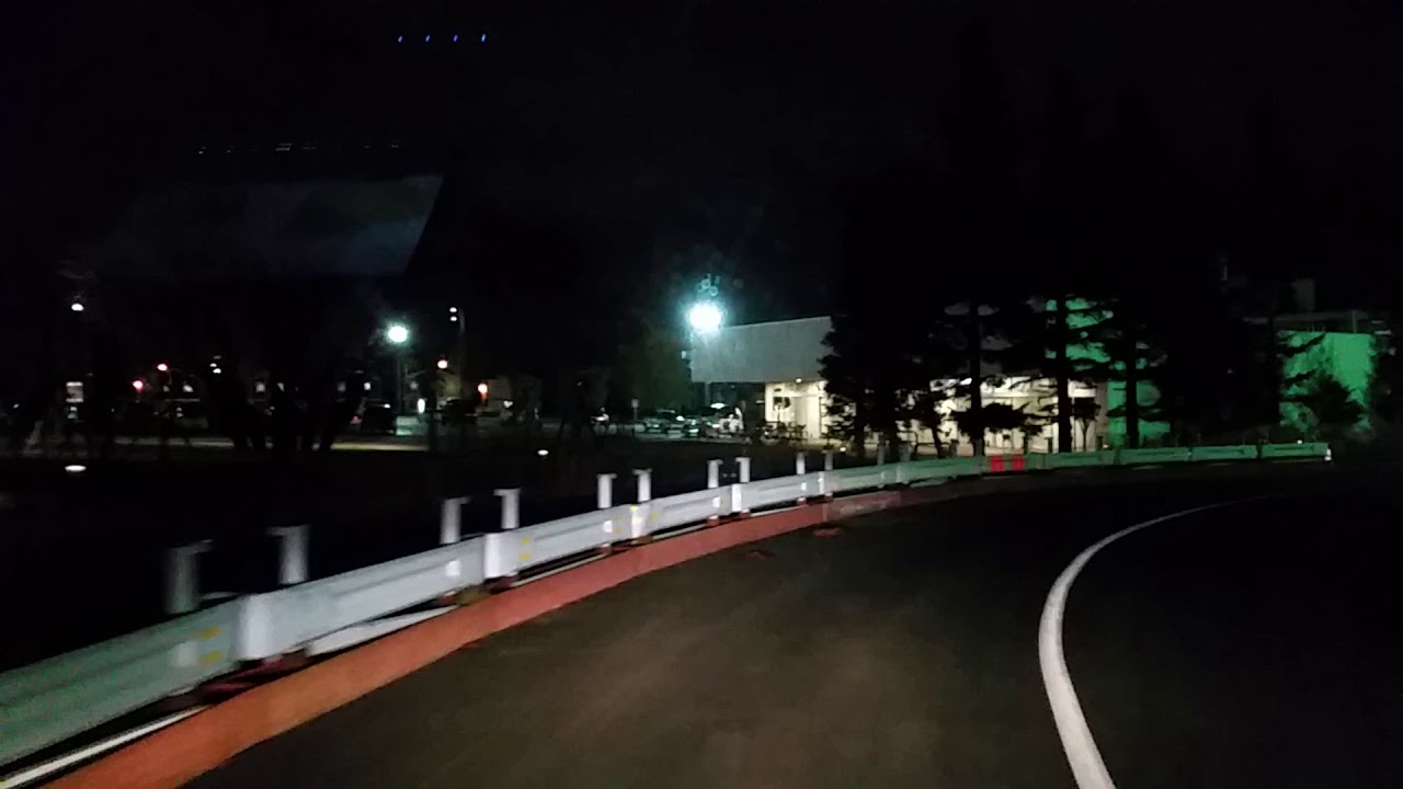 札幌市豊平区　ゼビオドーム駐車場～白石藻岩通交差点　夜　ドライブ　2019