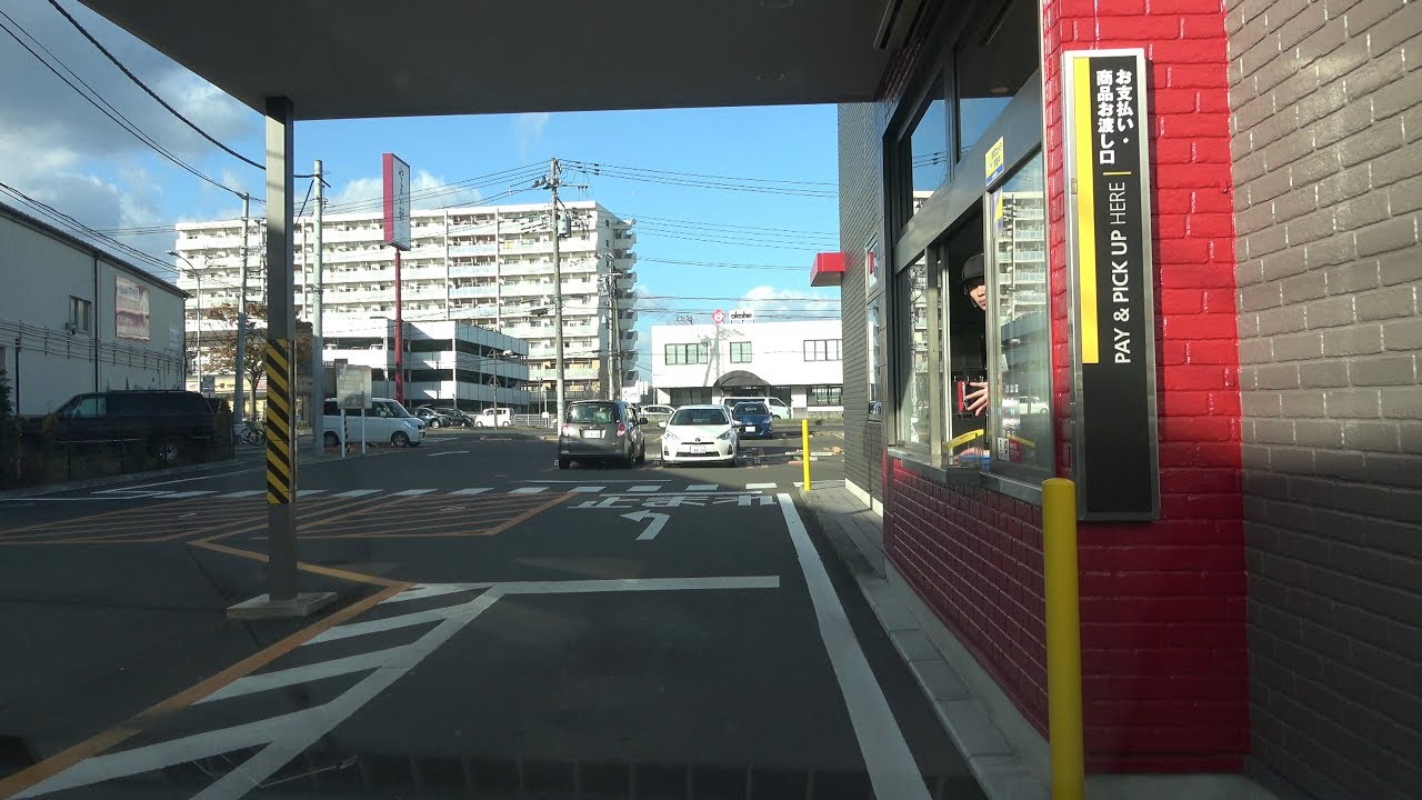 4K マクドナルド仙台六丁の目店ドライブスルー平面駐車場(入庫⇒出庫)★宮城県仙台市【車載動画】マック駐車場　McDonald’s Drive Through.【Dashcam】