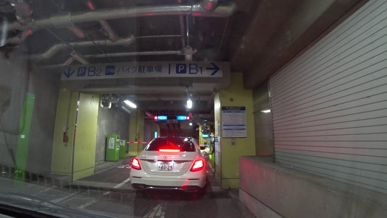 仙台AER地下駐車場(入庫⇒出庫)宮城県仙台市【車載動画】Underground parking lot