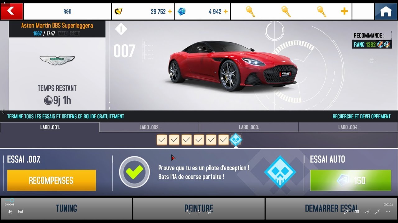 Asphalt 8 R&D Aston Martin DBS Superleggera IA Lab1