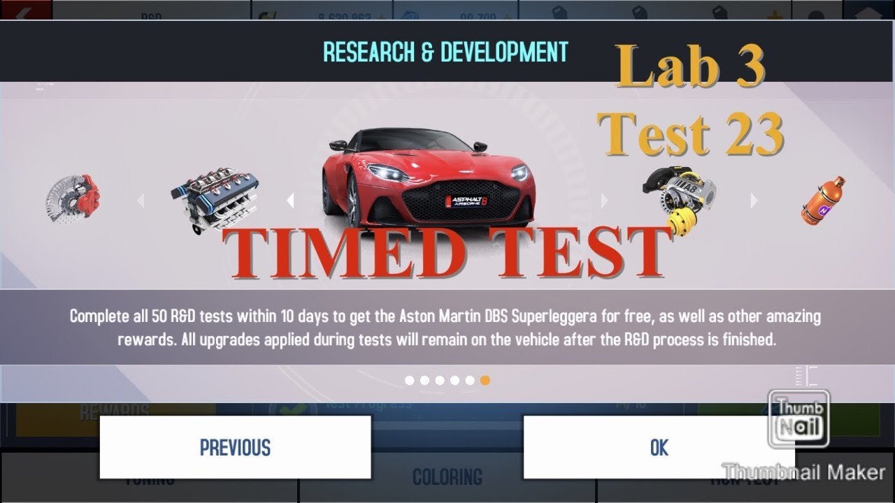 Asphalt 8 – R&D Aston Martin DBS Superleggera – Lab 3 – Test 23 – The River Fort