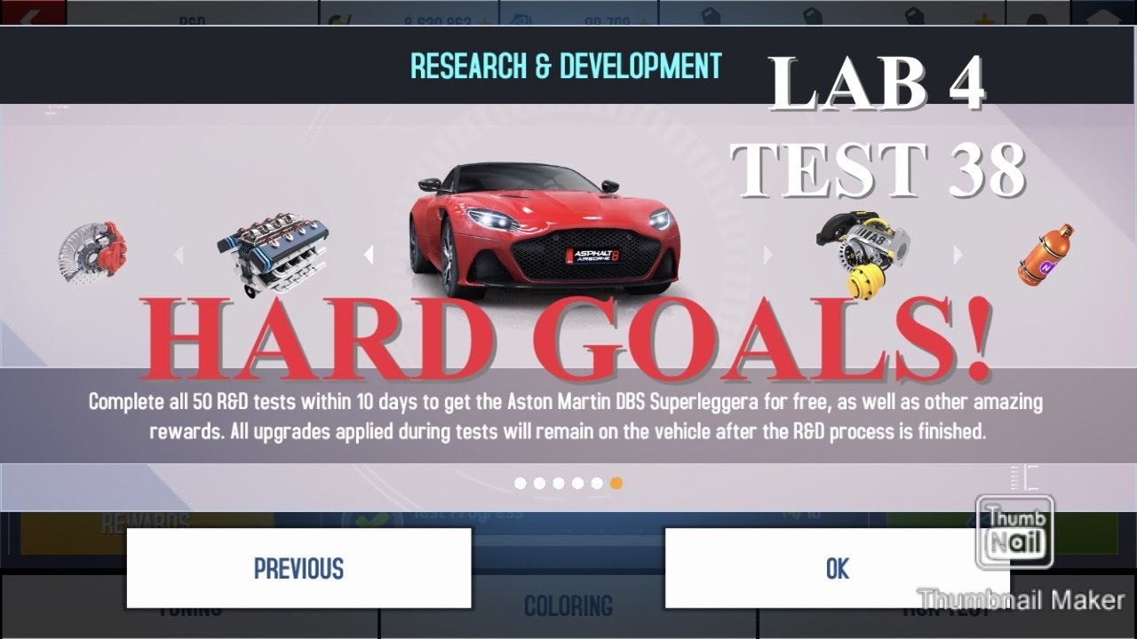 Asphalt 8 – R&D Aston Martin DBS Superleggera – Lab 4 – Test 38