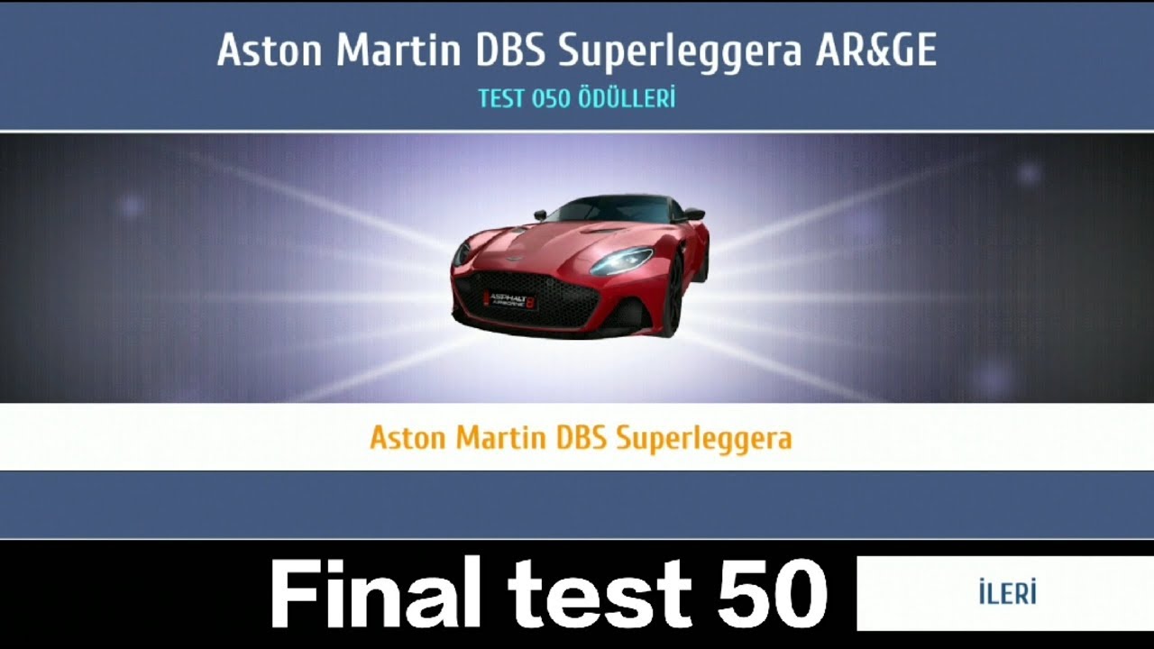Asphalt 8 R&D Final test 50 Aston Martin DBS Superleggera