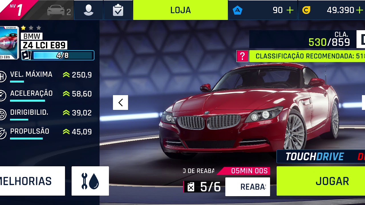 Asphalt 9 correndo com a BMW Z4!