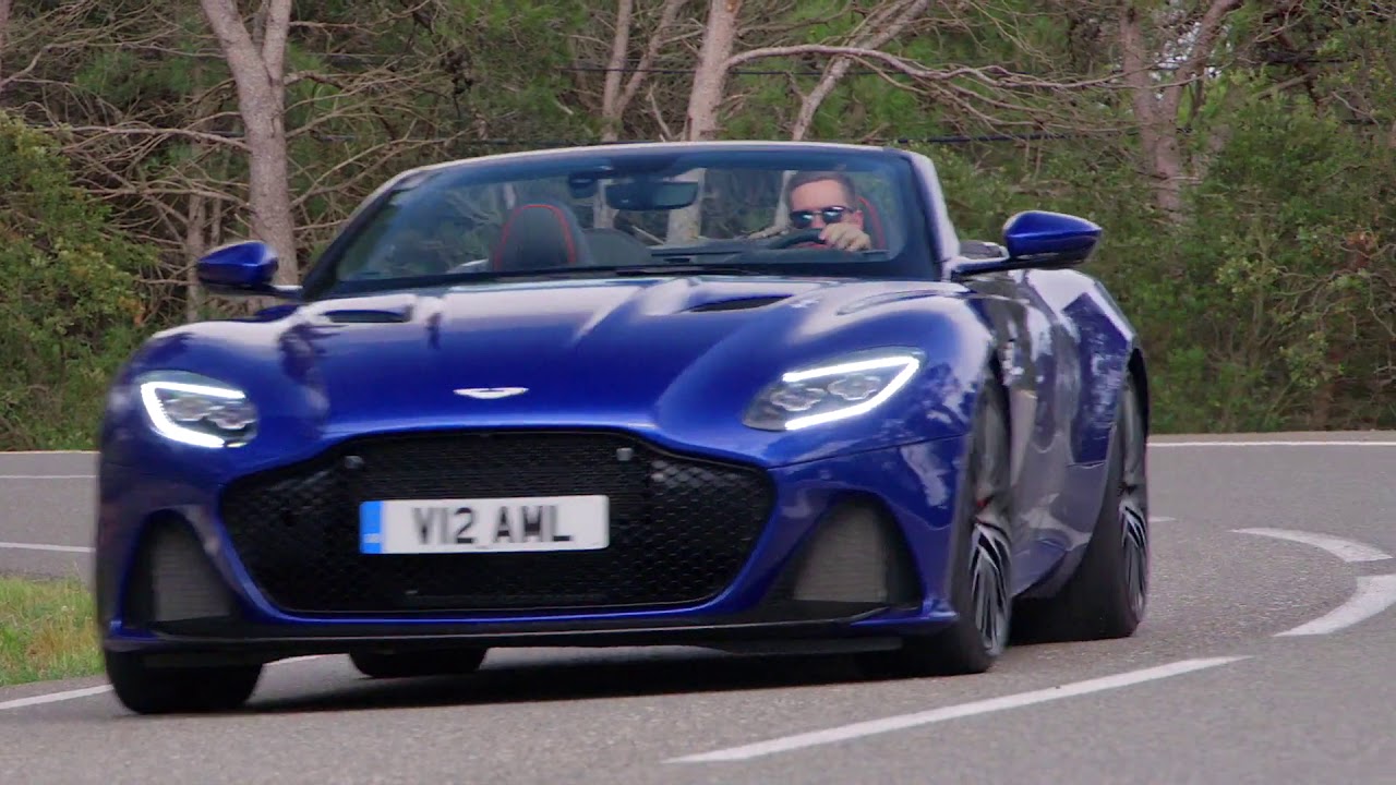 Aston Martin DBS Superleggera Volante in Zaffre Blue Driving Video