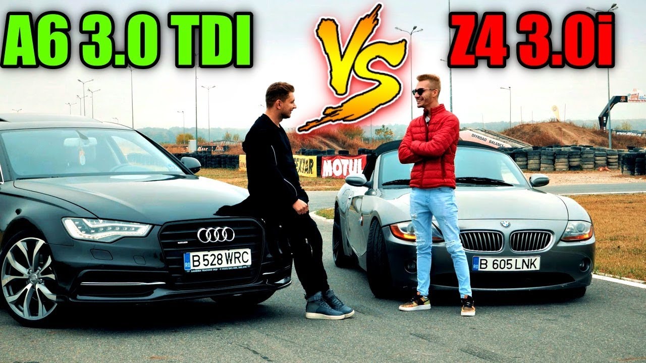 Audi A6 3.0 TDI 260 CP vs BMW Z4 231 CP – Intrecere pe CIRCUIT !! Cine a castigat?