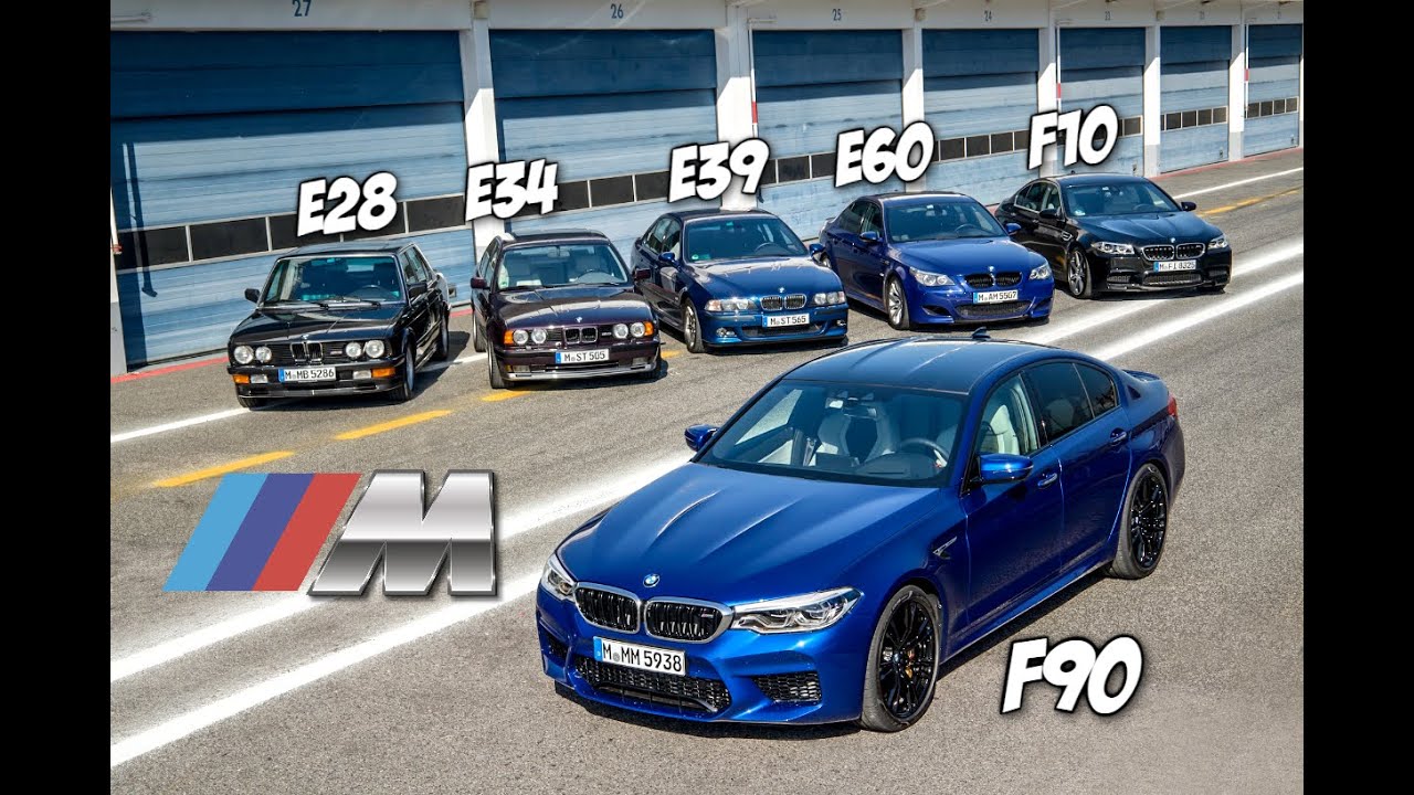 BMW M5 E28 VS M5 E34 VS M5 E39 VS M5 E60 VS M5 F10 VS M5 F90