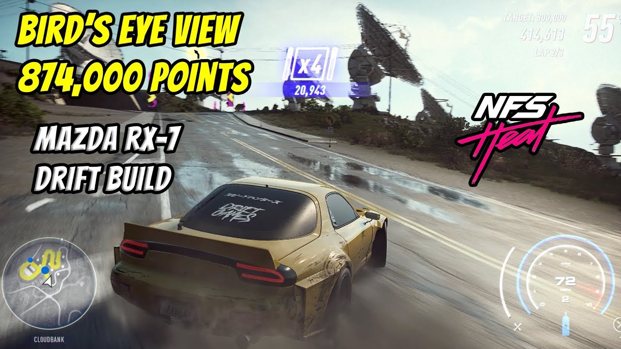 Bird’s Eye Drift Trial 870k Points | MAZDA RX-7 | DRIFT BUILD! | Need For Speed Heat