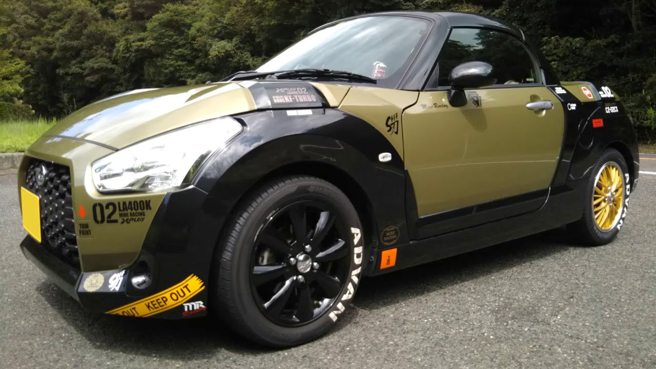 コペン　エクスプレイ外観　左サイド編　５種のホイールとタイヤレタリングと増えていくステッカー DAIHATSU COPEN