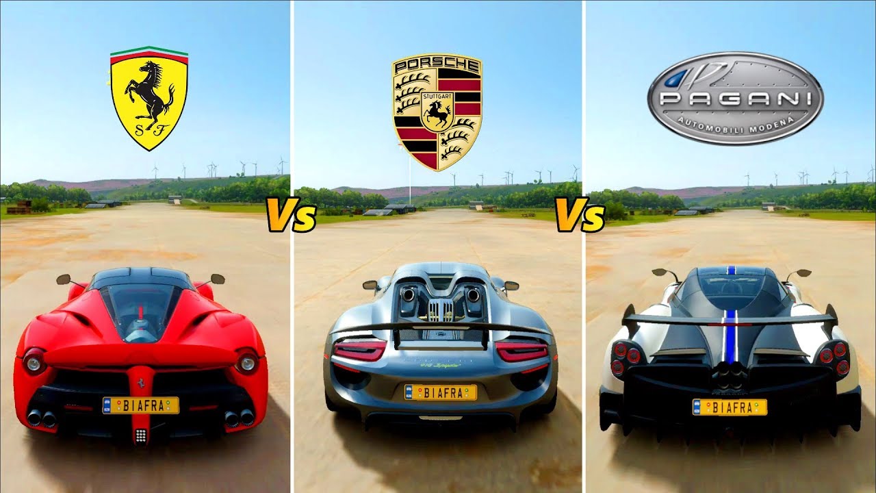 Drag Race: Ferrari Laferrari Vs Porsche 918 Spider Vs Pagani Huayra Bc | Forza Horizon 4