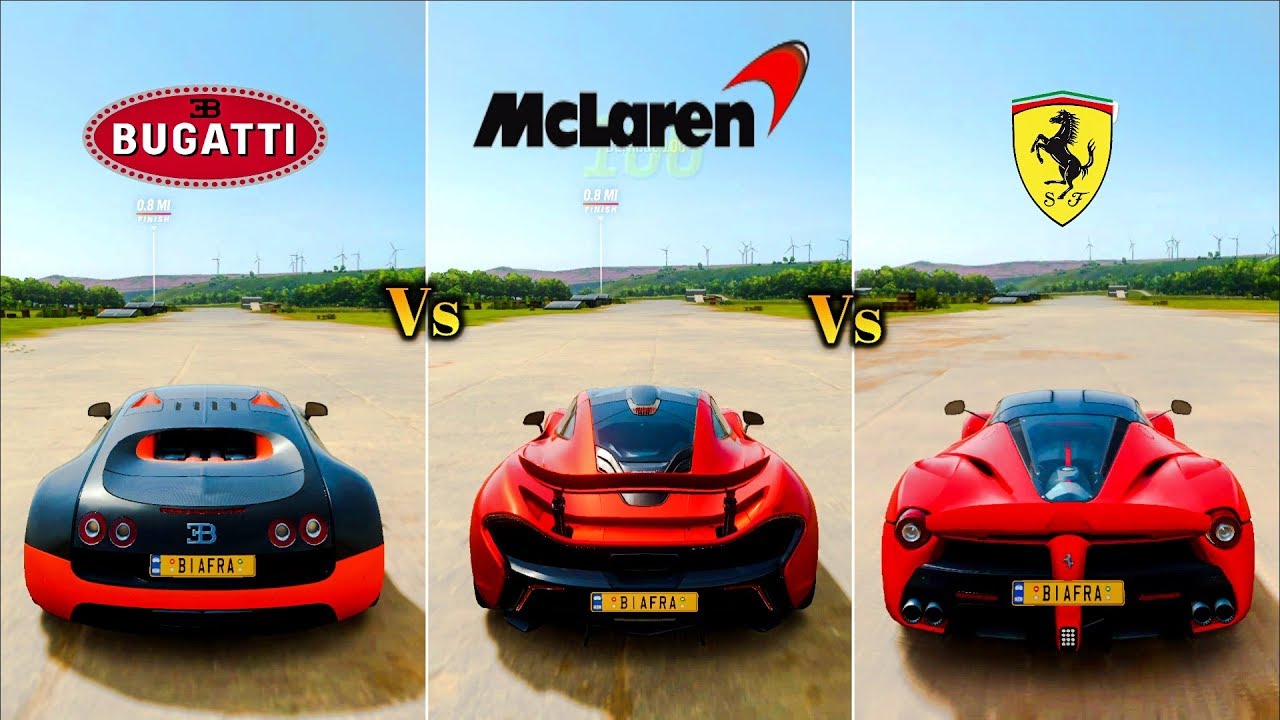 Drag Race: Mclaren P1 Vs Ferrari LaFerrari Vs Bugatti Veyron | Forza Horizon 4