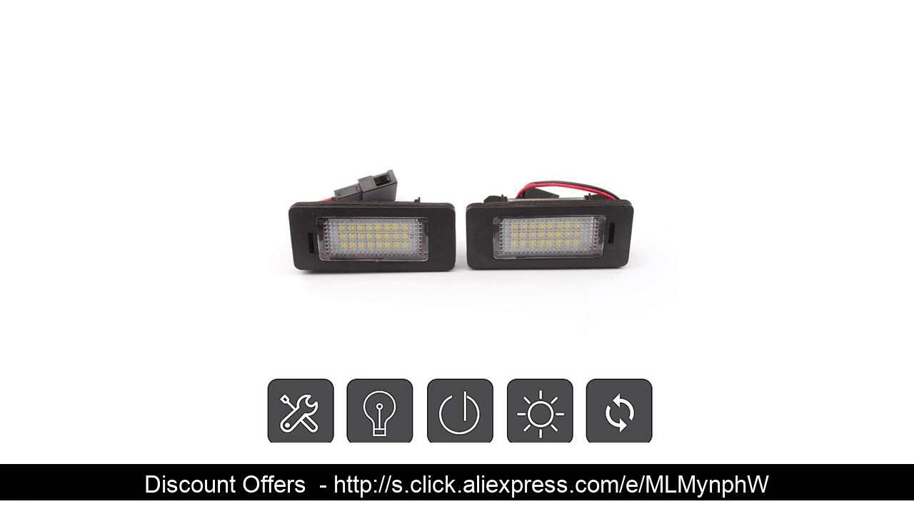 ☀ For Audi TT A4L Q3Q5 LED license Plate Lamp refit Special license Plate Lamp Assembly Decoding
