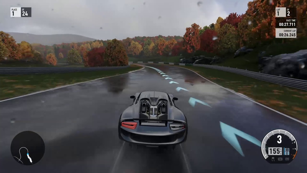 Forza 7 Porche 918 Spyder on the rain