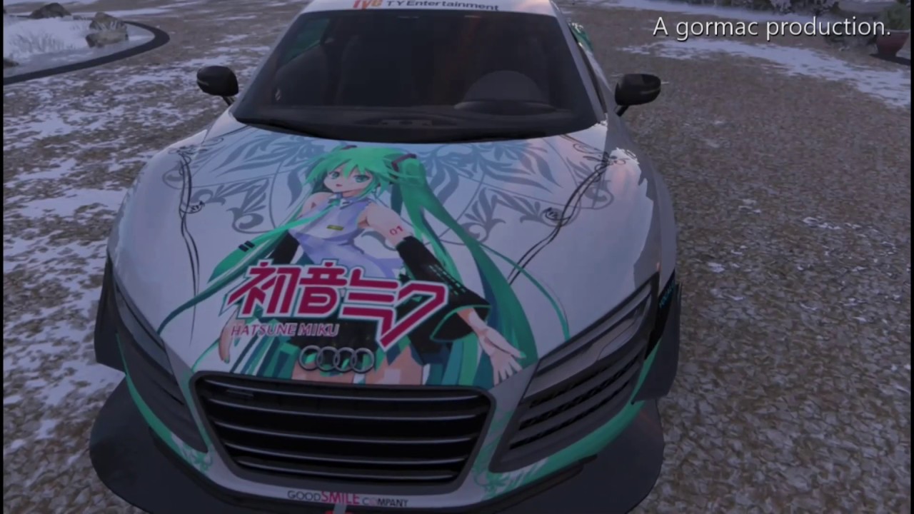 Forza Horizon 4 Hatsune Miku Vocaloid Ievan Polkka itasha car "Audi R8 Coupe" anime on Xbox One.  痛車